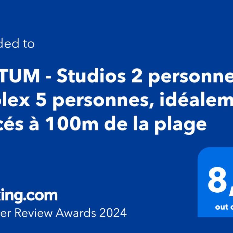 MUTUM - Studios 2 personnes ou duplex 5 personnes , idéalement placés à 100m de la plage - Studio Standard - 2