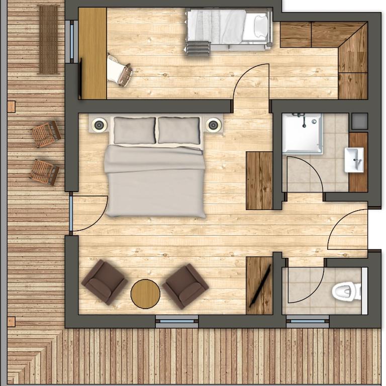 Habachklause Familien Bauernhof Resort - Comfort Suite mit 1 Schlafzimmer und Balkon (2 Erwachsene + 1 Kind) - 4