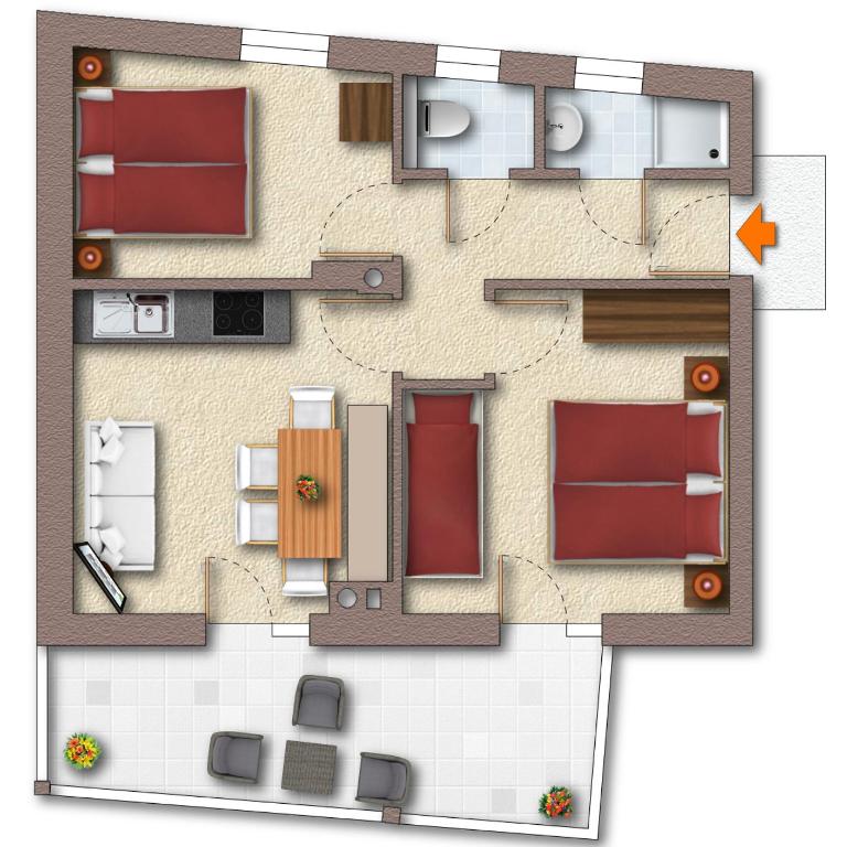 Appartements Laura - Apartment mit 2 Schlafzimmern - 4
