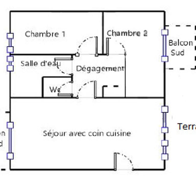 Appartement familial 5 pers - 3 pièces, terrasse & animaux admis - Appartement 2 Chambres - 13