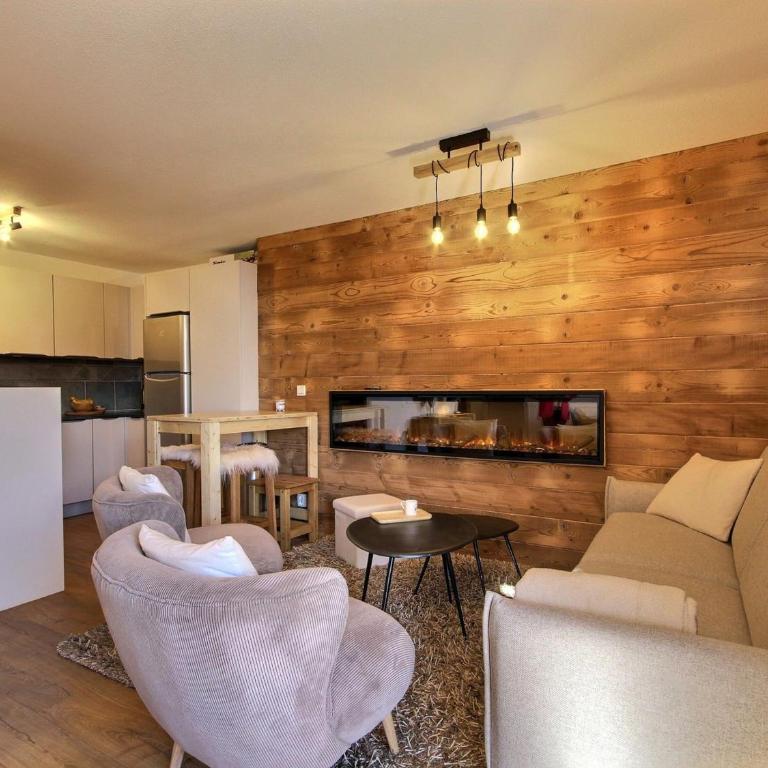 Appartement rénové 3 pièces avec balcon et cheminée, Belle Plagne - FR-1-455-254 - Appartement - 5