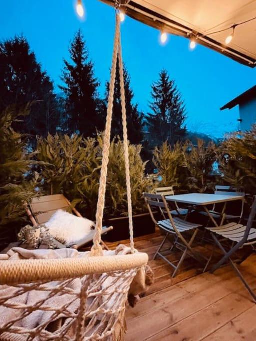 Terrasse vue Mont Blanc, centre Chamonix - Studio mit Bergblick - 4
