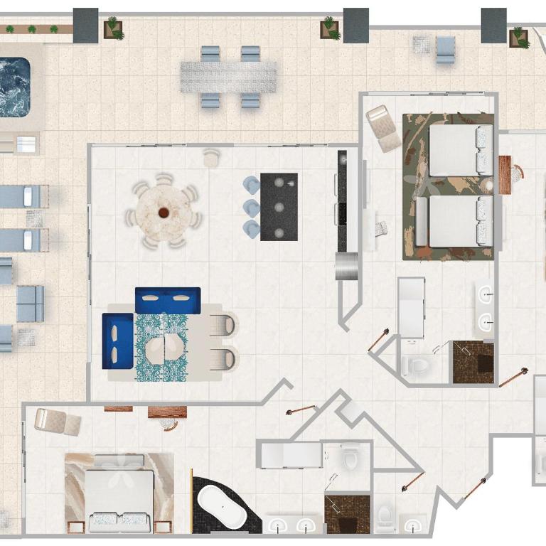 Residential Retreat 3 Bedroom Suite Ocean Front Garza Blanca Los Cabos Resort & Spa - Suite mit 3 Schlafzimmern - 3