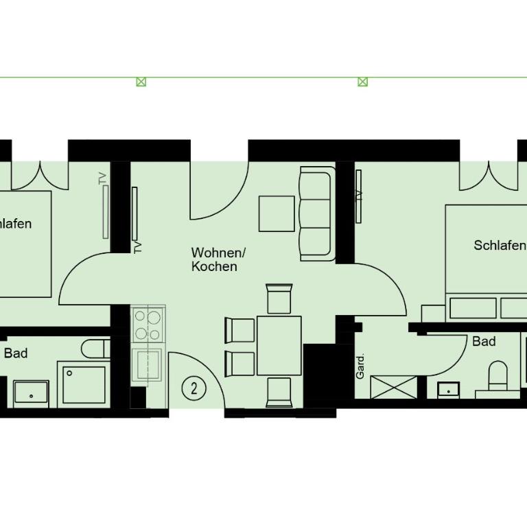 Ferienwohnungen Quellenhof - Apartment mit 2 Schlafzimmern - 2