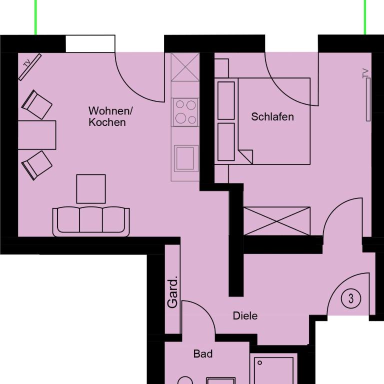 Ferienwohnungen Quellenhof - Apartment 3 mit Bergblick - 1