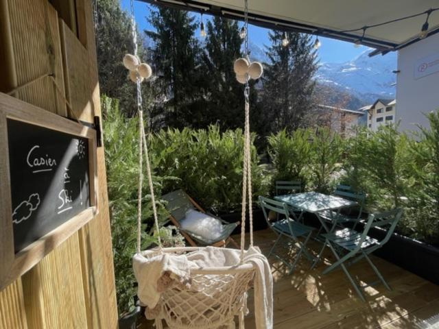 Terrasse vue Mont Blanc, centre Chamonix - Studio mit Bergblick - 14