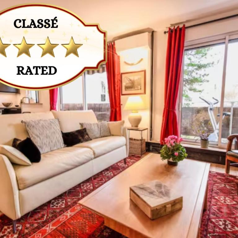 Paris-Daumesnil - Grand 2 pièces de charme sur jardin - 61m2, pour 4p - Large 4 star charming 1 BR apt for 4 with AC - Classement Officiel 4 étoiles - Appartement - Vue sur Jardin - 1