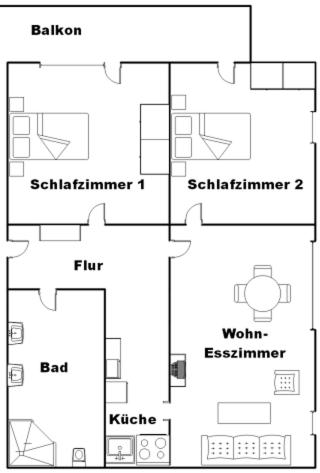 Gästehaus Stefanie - Apartment mit 2 Schlafzimmern und Balkon - 8