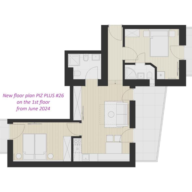 Eden Apartments - Two-Bedroom Apartment with Two Bathrooms and Mountain View - 14