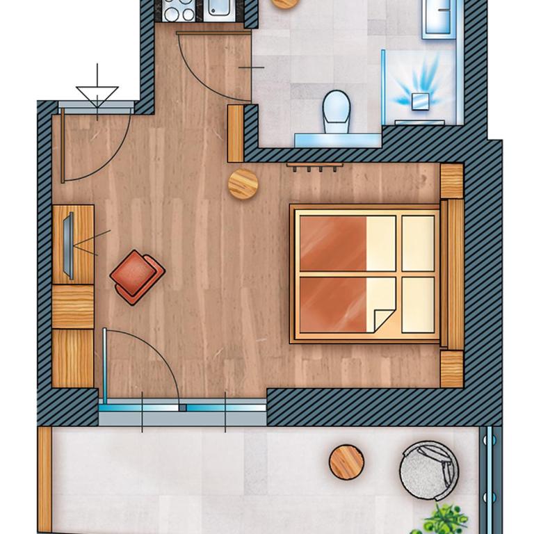 Hotel Eschenhof & Apartments - Studio mit Balkon - 2