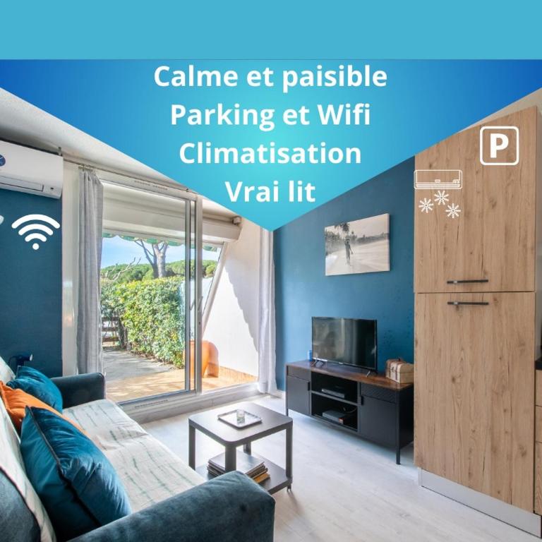 Le bleu horizon * Terrasse * clim * Parking * wifi * Calme * Cosy - One-Bedroom Apartment - 1