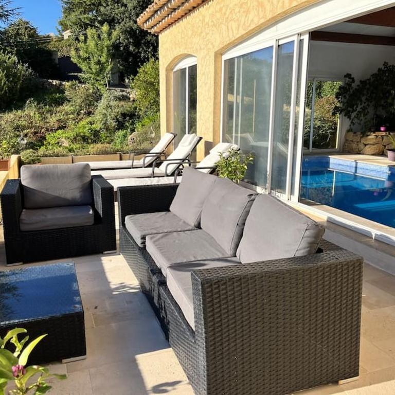 Villa Grasse vue mer exceptionnelle 8P piscine intérieure - Villa - 20