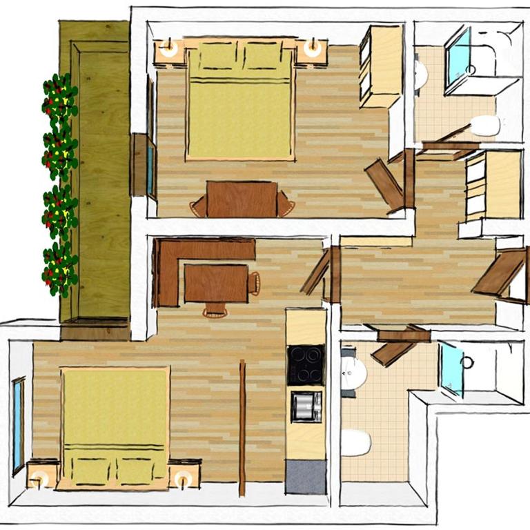 Pension am Rain - Apartment mit 2 Schlafzimmern und Balkon - 5