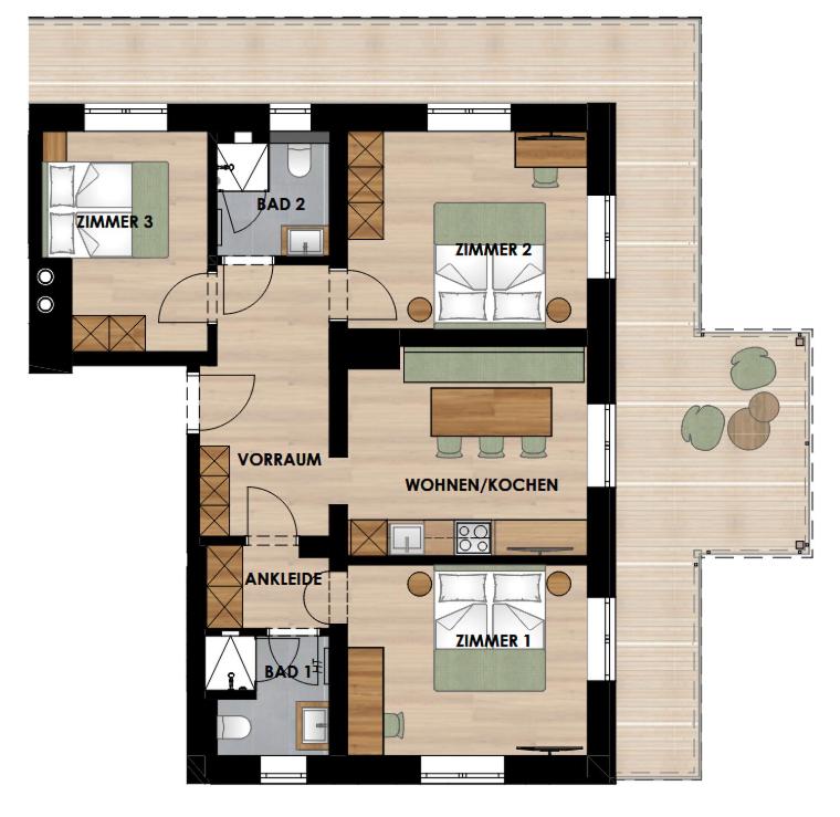 Brixentalerhof - Apartment mit 3 Schlafzimmern - 6