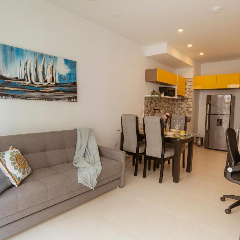 Exclusivo apto en Santa Marta, piscina, cerca del aeropuerto y la playa - One-Bedroom Apartment with Balcony and Water View - 13