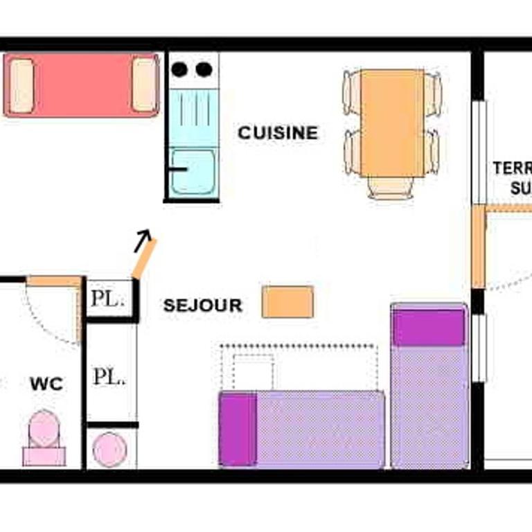 Studio 5 pers accès direct pistes avec wifi et lave-vaisselle Termignon - FR-1-508-250 - Studio - 4