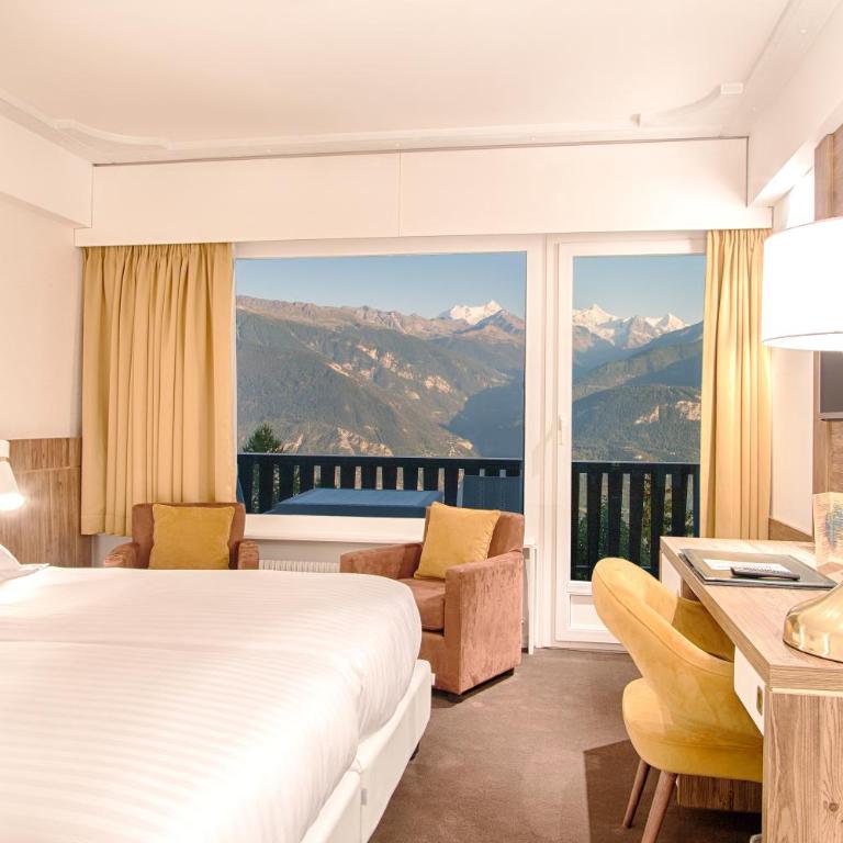 Hotel-Restaurant Le Mont Paisible, Crans-Montana - Chambre Double Prestige - Vue sur Montagne - 3