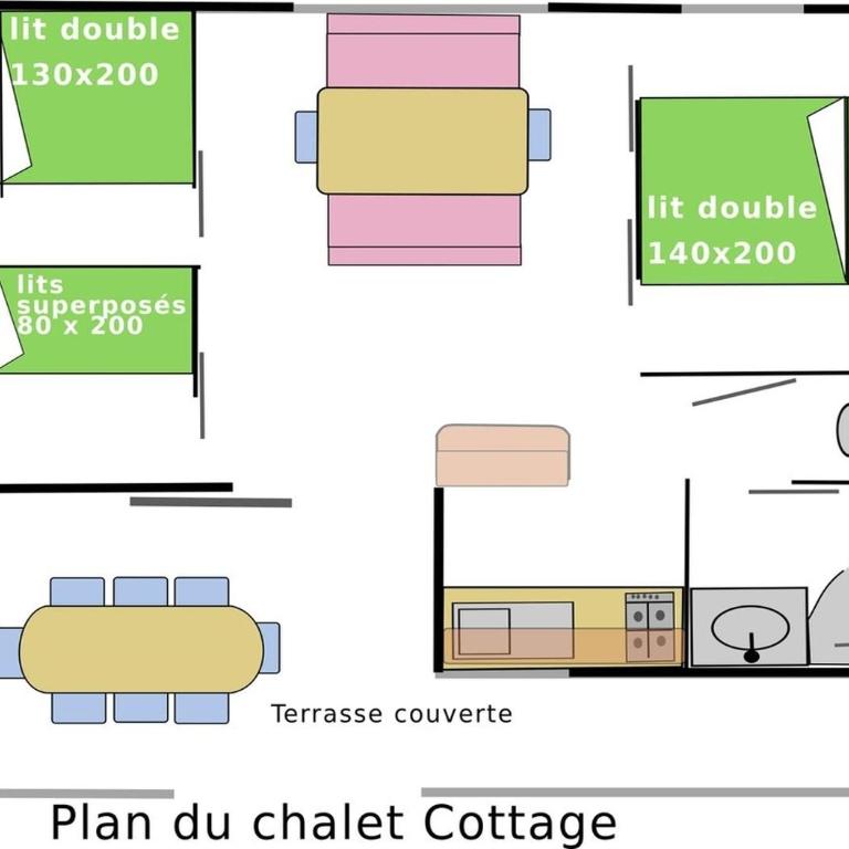 Camping Le Both d'Orouet - Chalet 3 Chambres - 8