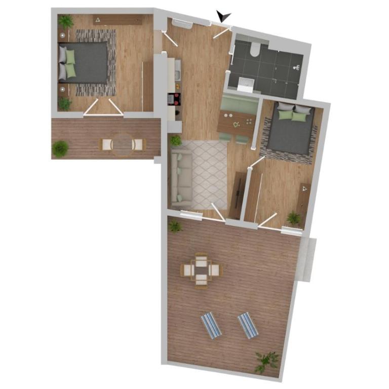 Appartement-Hotel-Allgayer - Apartment mit 2 Schlafzimmern - 6
