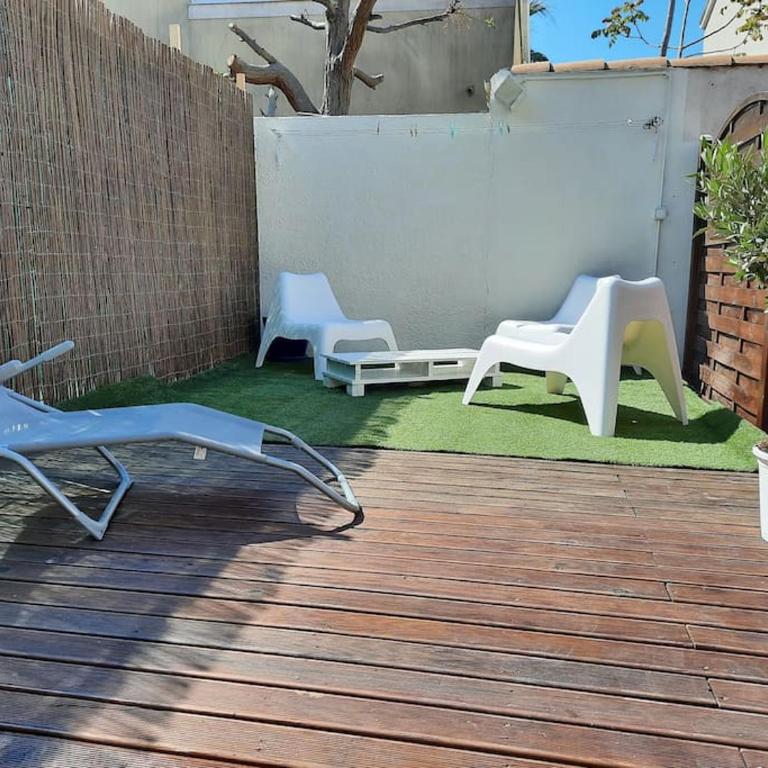 Carnon plage 3min de la mer! Villa 5 pers Terrasse - Maison 2 Chambres - 1