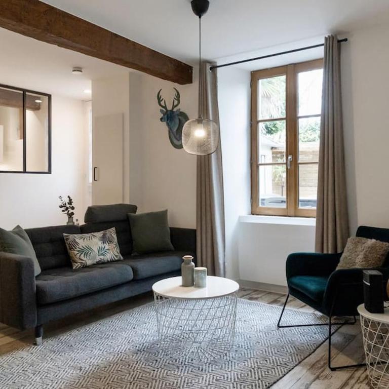 Maison et appartement attenant pour 10 personnes avec terrasse, cour et parking - Villa - 64
