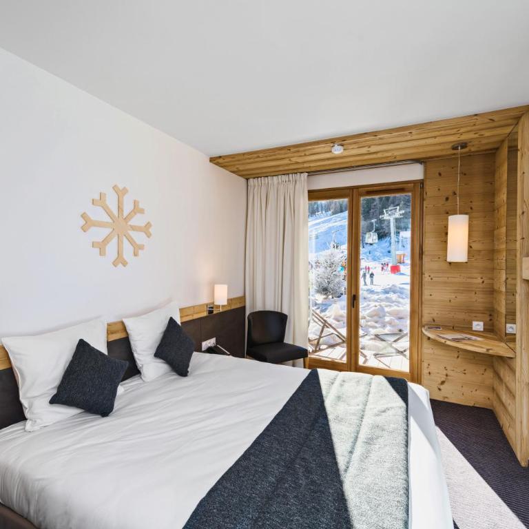 Marmotel & Spa - Chambre Double avec Terrasse - Vue sur Pistes de Ski - 4