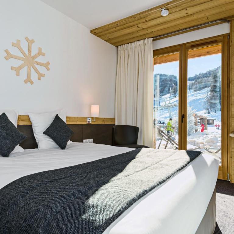 Marmotel & Spa - Chambre Double avec Terrasse - Vue sur Pistes de Ski - 6