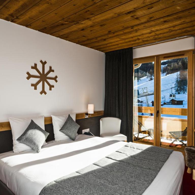 Marmotel & Spa - Chambre Familiale avec Balcon - Vue sur Pistes de Ski - 14