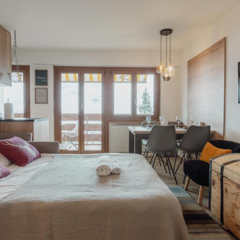 Studio rénové avec vue imprenable sur les Alpes - Studio - 4