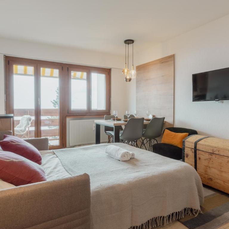 Studio rénové avec vue imprenable sur les Alpes - Studio - 16