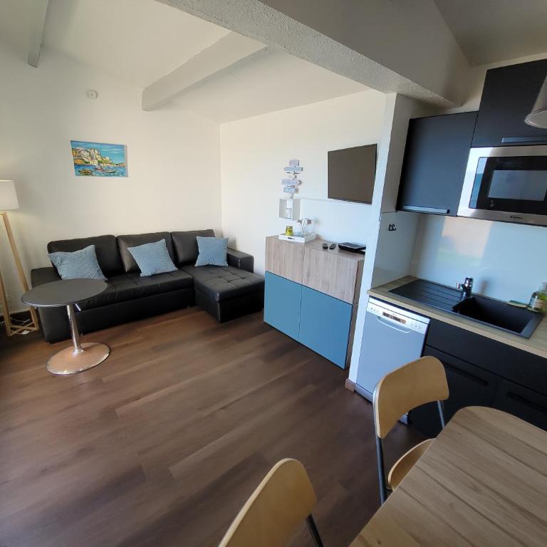 Front de mer, vue à 180° sur la méditerranée, accès direct plage - Appartement 1 Chambre - 5