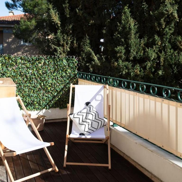 #11 Staywizus - Alex suite terrace parking AC 2 BDR 5mins to sea - Appartement 2 Chambres - 30