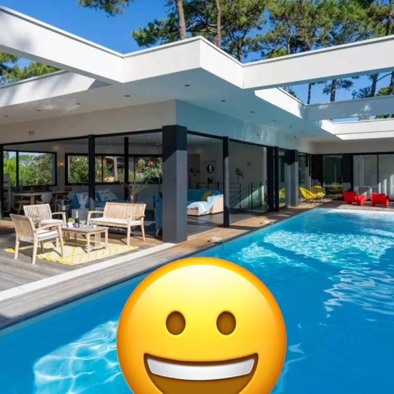 Villa CALIFORNIA Piscine chauffée 14x4m Moulleau Abatilles 10 pers - Villa avec Piscine Privée - 1