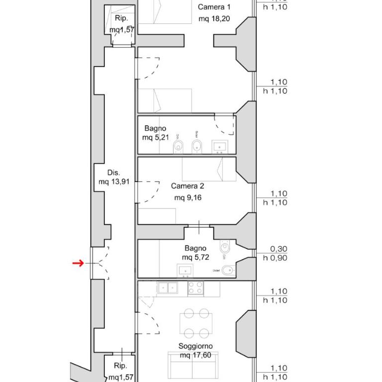 Sweet House via dei gracchi - Apartment mit 3 Schlafzimmern - 25