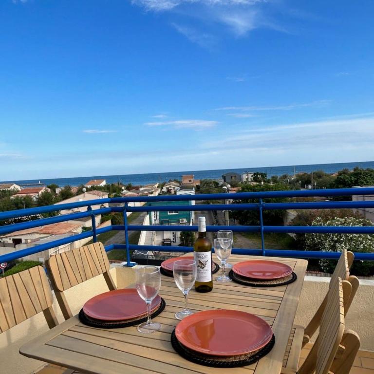 Terrasse panoramique à 180 vue mer et étang - Appartement - 7