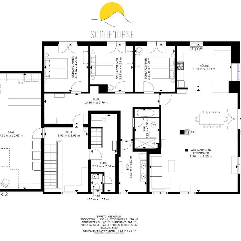 HEIMATEL - Ferienappartements Hochberg - Apartment mit 3 Schlafzimmern - 4