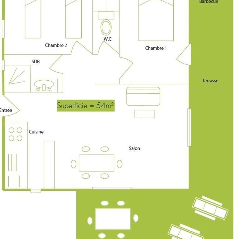 Les Terrasses de Scalegiu - Casa con 2 Camere da Letto - 1