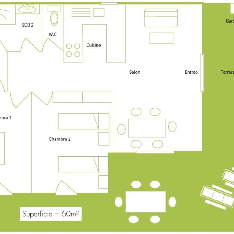 Les Terrasses de Scalegiu - Casa con 2 Camere da Letto - 1