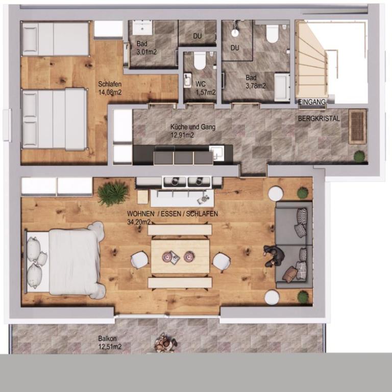 Apartmenthaus Vergissmeinnicht - Two-Bedroom Apartment - 34