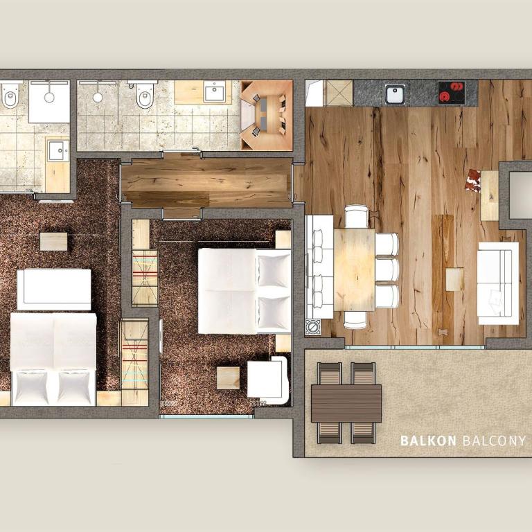 Mountain Life - Superior Apartment mit 2 Schlafzimmern und Balkon - 4