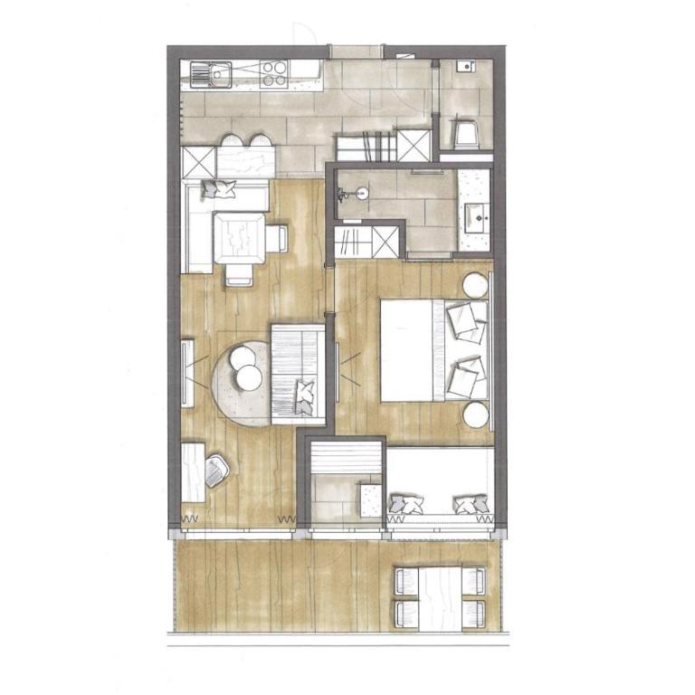 Mariengut - Natur Aparthotel Kramer - Apartment mit 1 Schlafzimmer und Sauna - 4