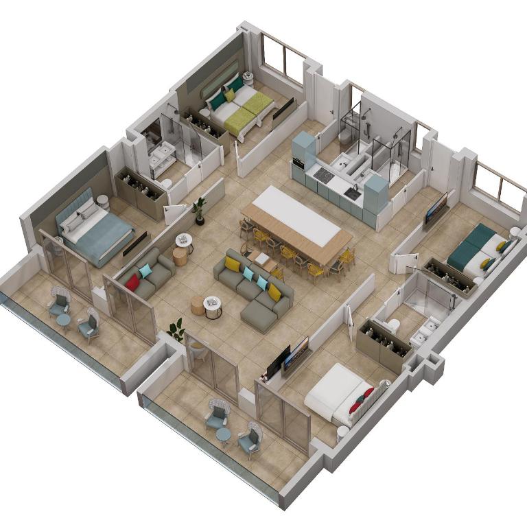 Caleta Suites Tenerife - Four-Bedroom Apartment High Floor Mountain View - 10