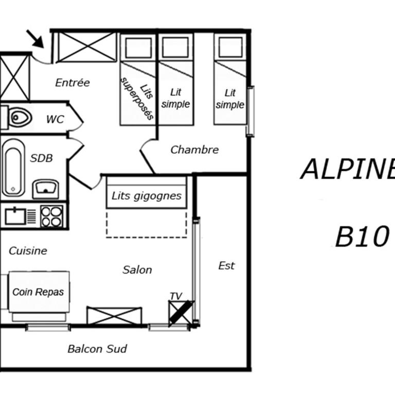 Appart lumineux familial à Méribel - 6 pers, animaux ok - Appartement 1 Chambre - 5