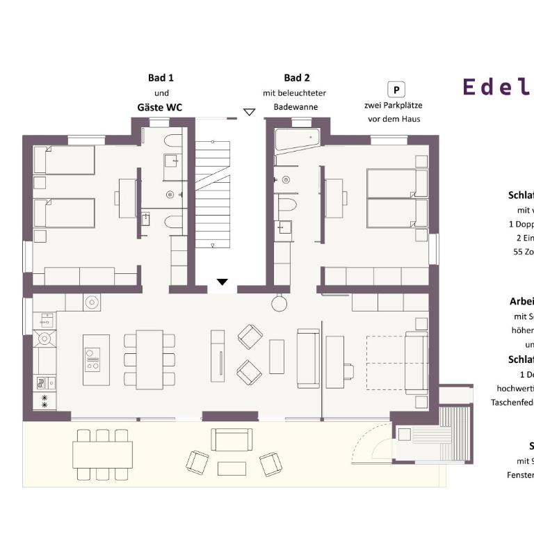 Edelbude - Apartment mit 3 Schlafzimmern - 26