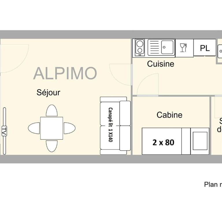 Studio cabine lumineux aux Saisies, 4 pers, balcon sud - Apartamento de 1 dormitorio - 7