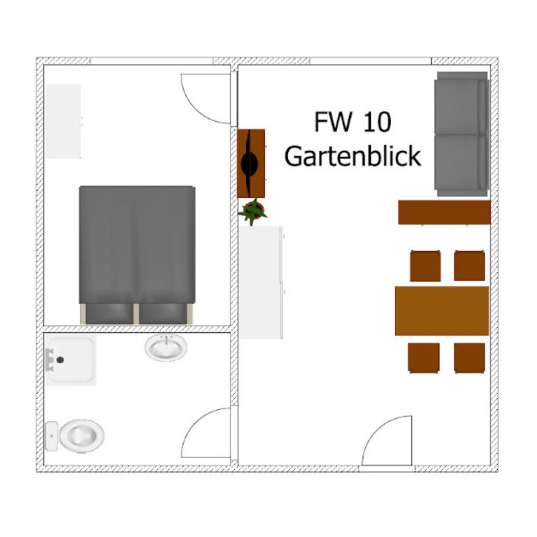 Ferienwohnungen Hotel Garni Dörflerwirt - Apartamento con vistas al jardín - 6