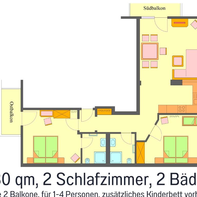 Biohof Burger, 3 sonnige Fewo, alle mit Balkon, Spielzimmer, Grillhütte, 7 km vor Oberstdorf - Apartment mit 2 Schlafzimmern - 8