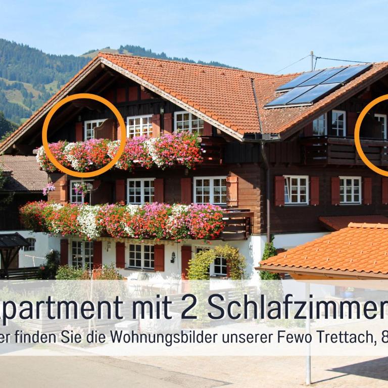 Biohof Burger, 3 sonnige Fewo, alle mit Balkon, Spielzimmer, Grillhütte, 7 km vor Oberstdorf - Apartment mit 2 Schlafzimmern - 4