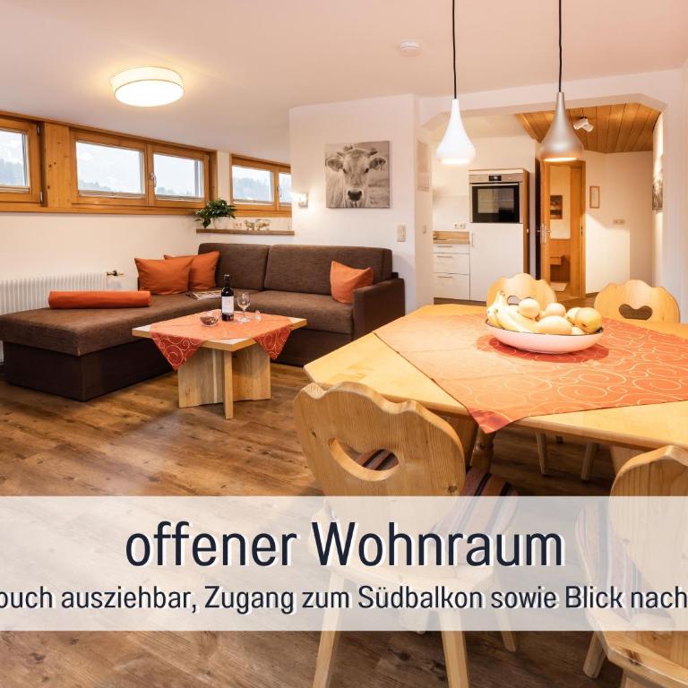 Biohof Burger, 3 sonnige Fewo, alle mit Balkon, Spielzimmer, Grillhütte, 7 km vor Oberstdorf - Apartment mit 2 Schlafzimmern - 6