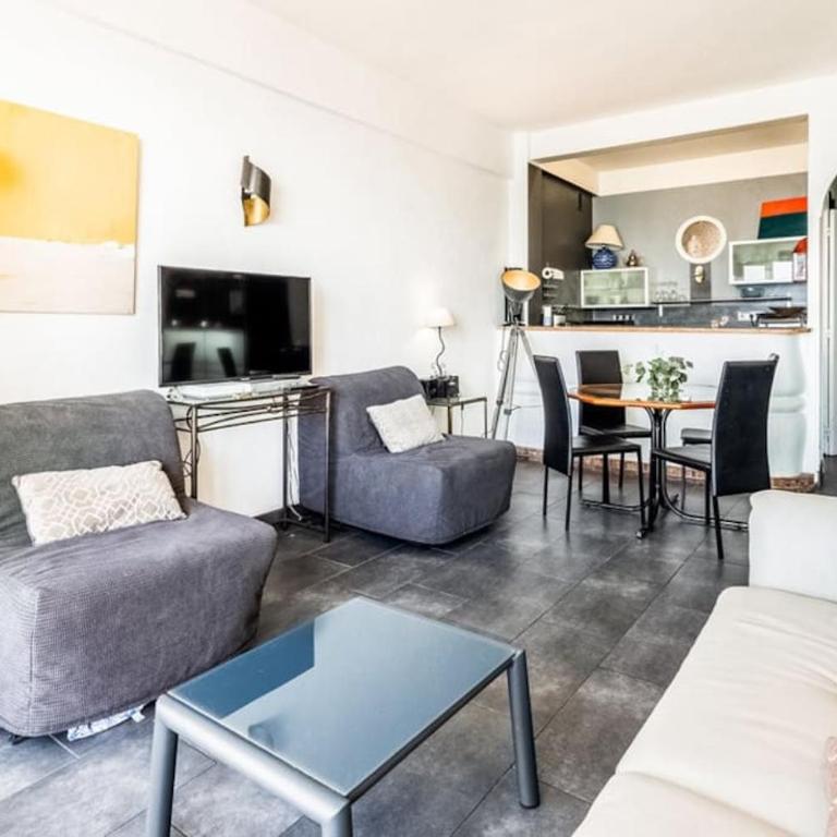 Vue exceptionnelle - Ma terrasse sur le front de mer et - Studio 34 m2 - Antibes Juan-les-pins - Appartement 1 Chambre - 7